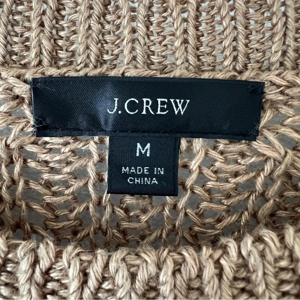 J. Crew Relaxed-Fit Tan Linen Beach Sweater